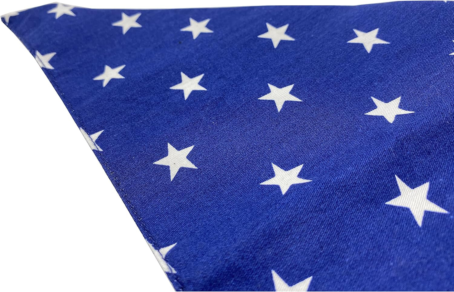 4Th of July Dog Bandanas 2 Pack, Reversible American Flag Pet Scarf for Boy and Girl, Premium Durable Fabric, Patriotic Bandana for Large and Extra Large Dogs (X-Large)